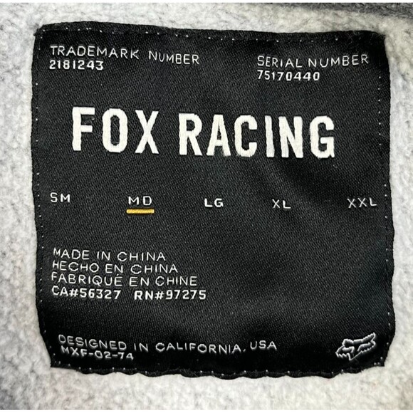 Fox Racing Hoodie Sweatshirt Pullover Motocross Men's Medium Gray Spell Out Y2K - Picture 6 of 10